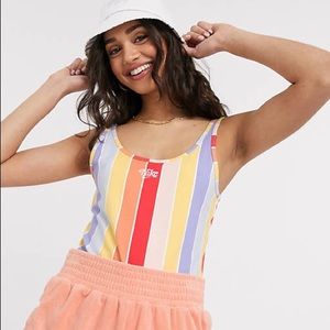 NWT Nike Women’s S Rainbow Stripe Tank Bodysuit